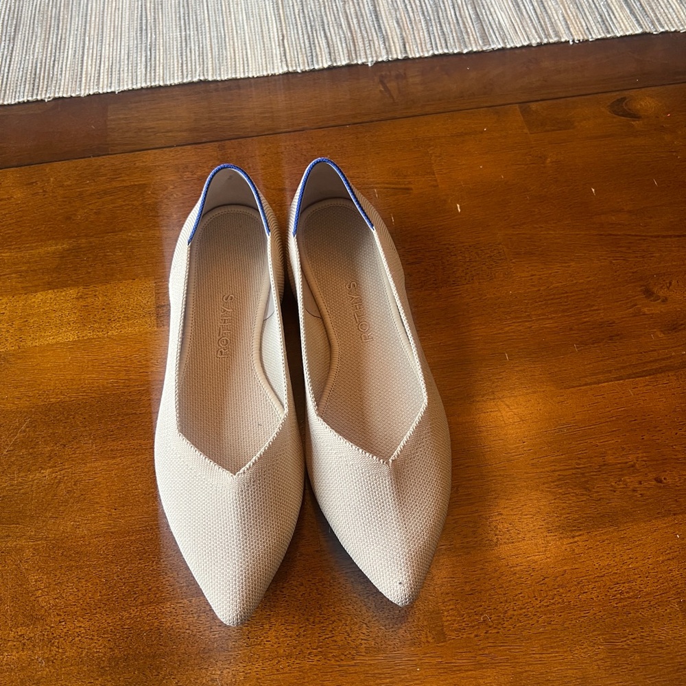 Rothy's Cream Pointed Toe Flats